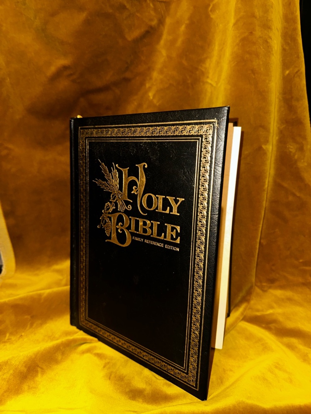 Vintage Holy Bible Black and Gold Hardcover - Family Reference Edition